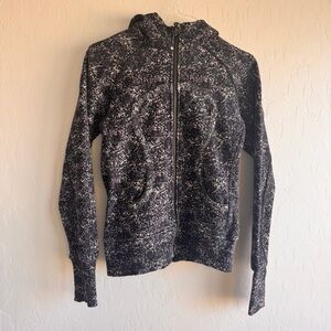 Lululemon Scuba Zip Up Hoodie II Size 8 Space Dye Black Purple White Athleasure
